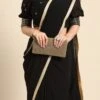 Teen Girls Black Embroidered Blouse Georgette Saree Festive Wear