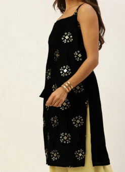 Teen Girls Black Embroidered N Beige Palazzo Set Festive Wear