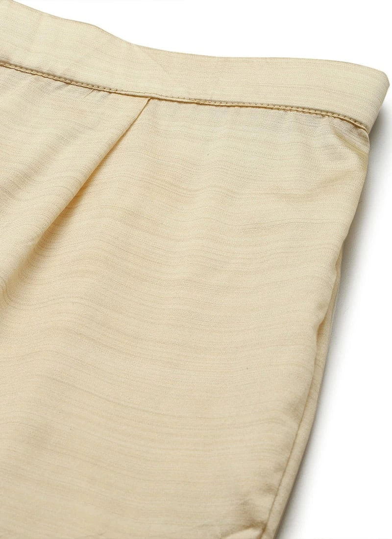 Teen Girls Blue Foil Printed Kurta N Straight Pant Set Festive Wear - Image 6