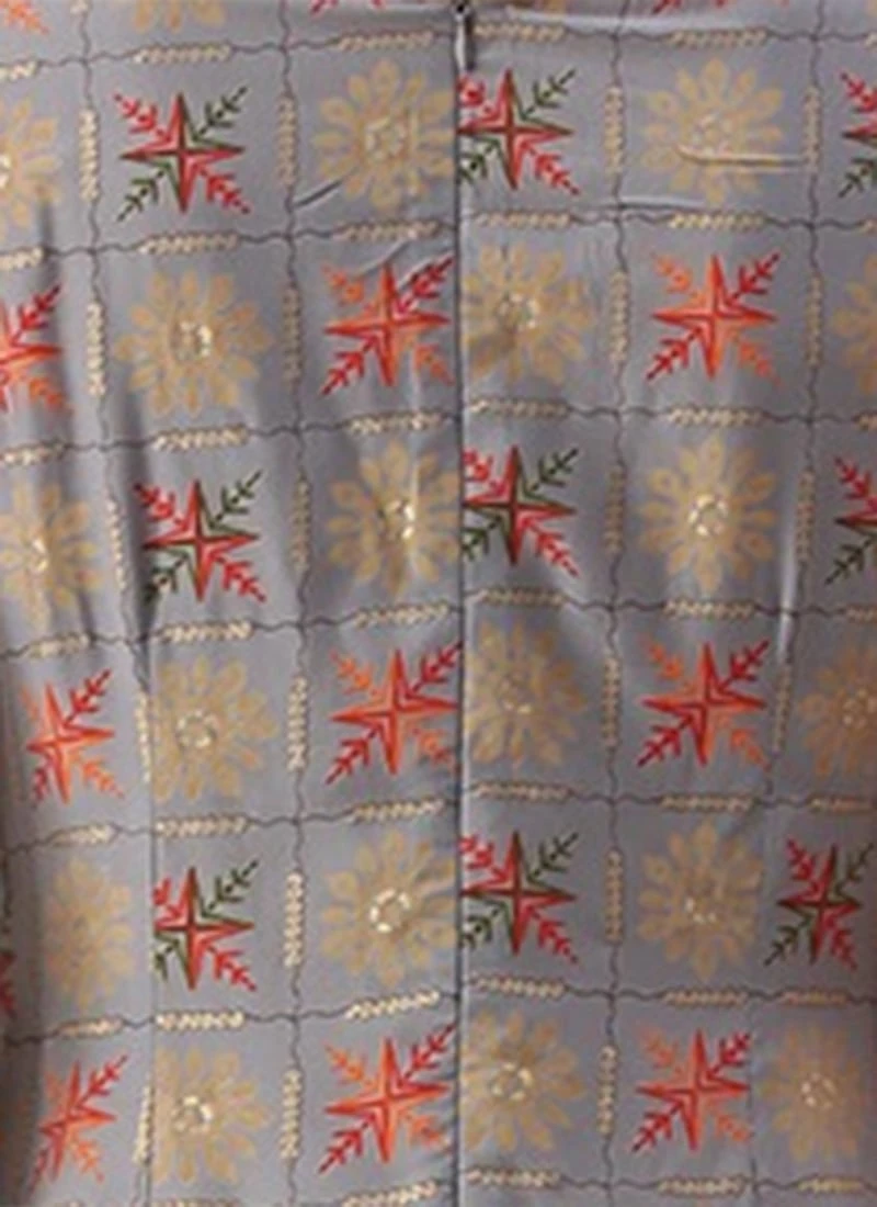 Teen Girls Blue Foil Printed Kurta N Straight Pant Set Festive Wear - Image 7