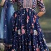 Teen Girls Blue Georgette Embroidered Salwar Set Wedding Wear