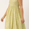 Teen Girls Green Cotton Sequins Embroidered Gown Festive Wear