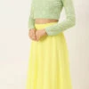 Teen Girls Green N Yellow Embroidered Lehenga Set Wedding Wear