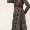 Teen Girls Grey Digital Print Art Silk Gown Party Wear