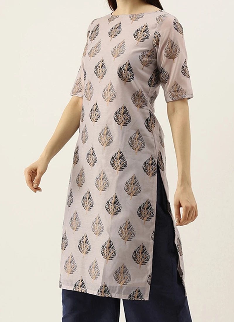 Teen Girls Lilac Hint Silk N Teal Blue Taffeta Kurta Set Festive Wear