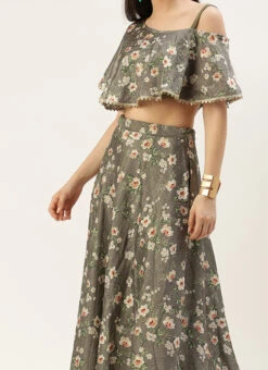 Teen Girls Mahendi Green Digital Printed Co Ords Set Festive Wear