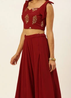 Teen Girls Green Georgette Sequins Kali Lehenga Party Wear