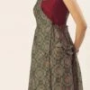 Teen Girls Maroon N Grey Printed Art Silk Anarkali Set Festive Wear