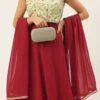 Teen Girls Mint Green N Maroon Embroidered Lehenga Set Party Wear