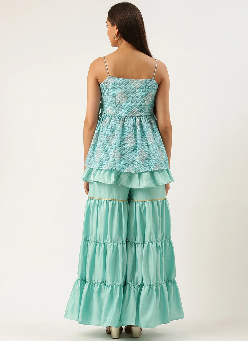 Teen Girls Chinon Gharara Set Festive Wear - Image 4