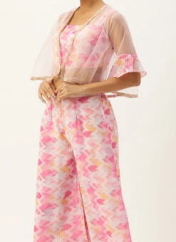 Teen Girls Multicolored Georgette Co Ords Set Party Wear