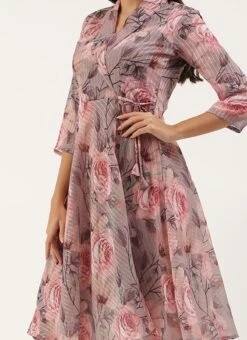 Teen Girls Multicolored N Mauve Kurta Set Festive Wear