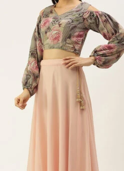 Teen Girls Multicolored Printed N Embroidered Lehenga Festive Wear