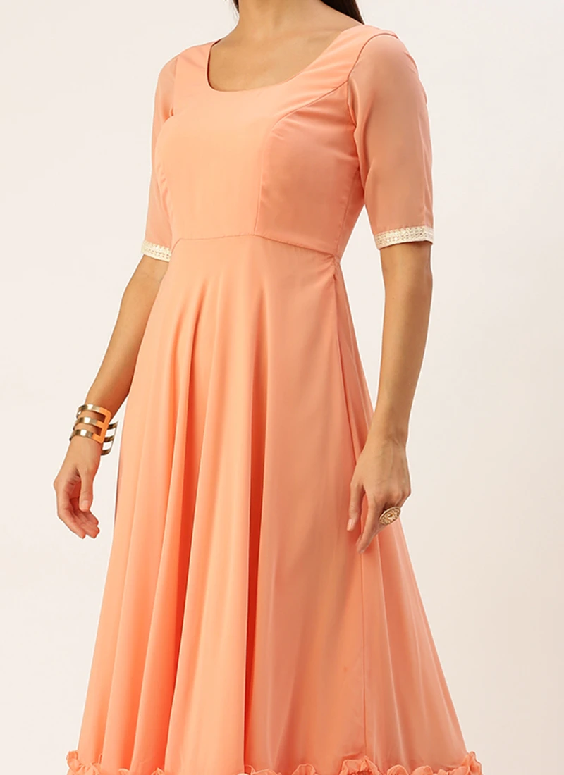 Teen Girls Off White Net Embroidered Jacket Style Festive Wear