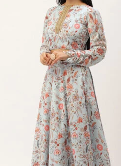 Teen Girls Green Georgette Digital Printed Lehenga Set Festive Wear