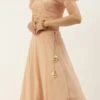Teen Girls Peach Georgette Embroidered Lehenga Set Festive Wear