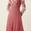 Teen Girls Pink Embroidered Georgette Anarkali Suit Work Wear