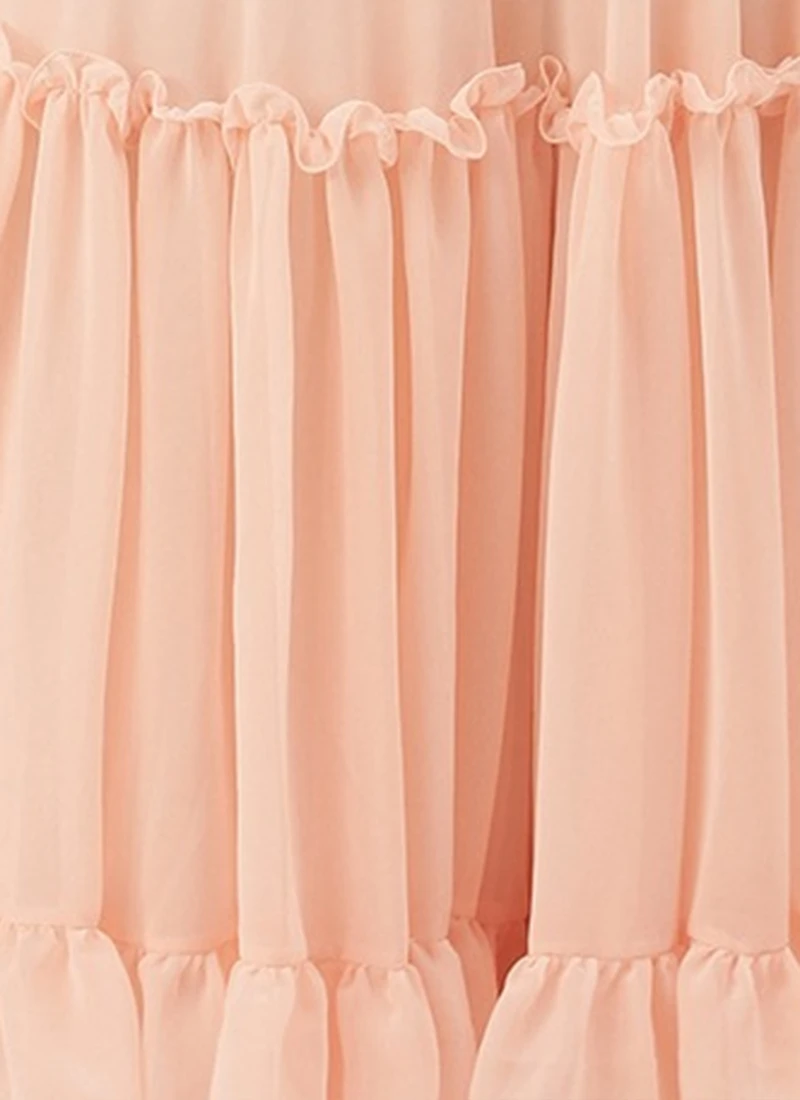 Teen Girls Pink N Peach Embroidered Crop Top N Skirt Festive Wear - Image 8