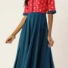 Teen Girls Rani Jacquard Art Silk Anarkali Suit Festive Wear