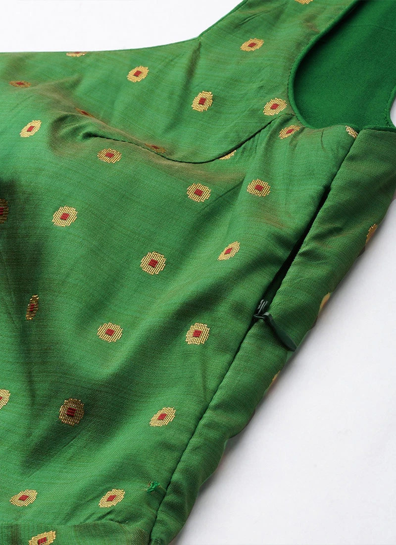 Teen Girls Green Taffeta Gown Festive Wear - Image 6