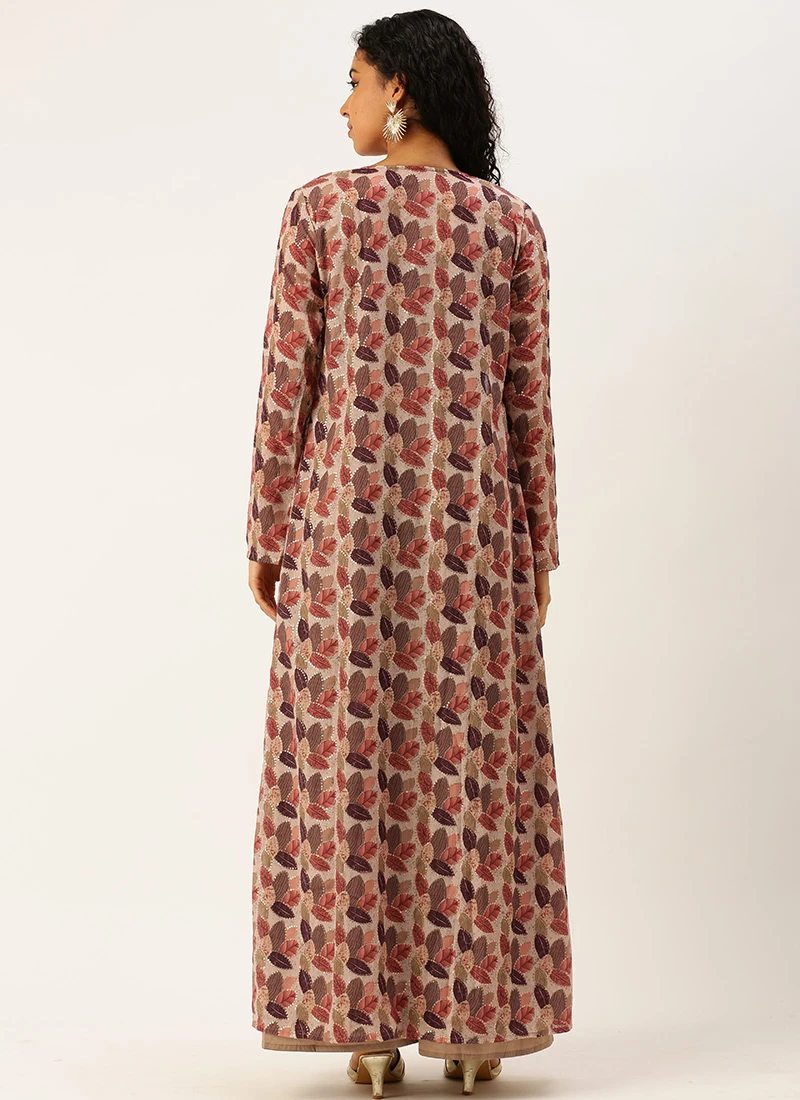 Teen Girls White Chinon N Gold Jacket Suit Party Wear - Image 4