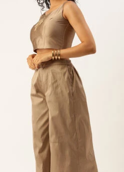 Teen Girls White Chinon N Gold Jacket Suit Party Wear