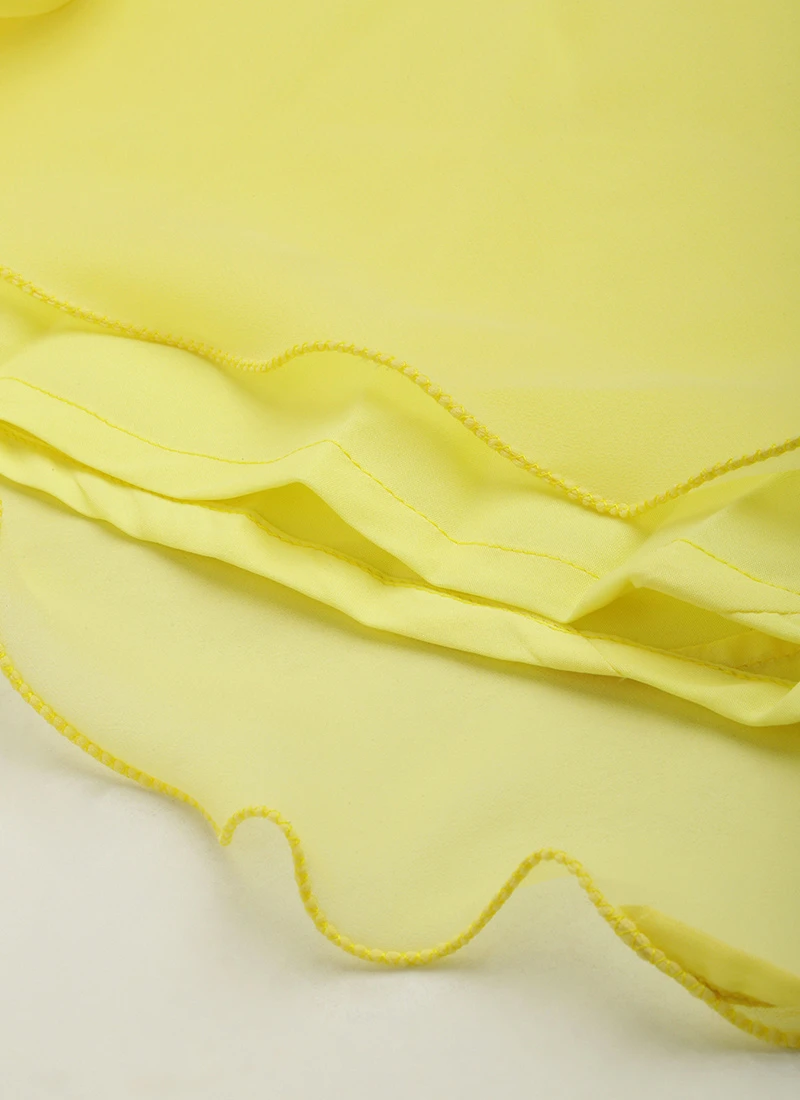 Teen Girls Yellow N Blue Georgette Sequins Gown Festive Wear - Image 8