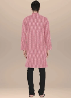 Teen Boys Mauve Art Silk N Black Kurta Pyjama Set Festive Wear