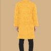 Teen Boys Yellow Art Silk Kurta Set Party Wear